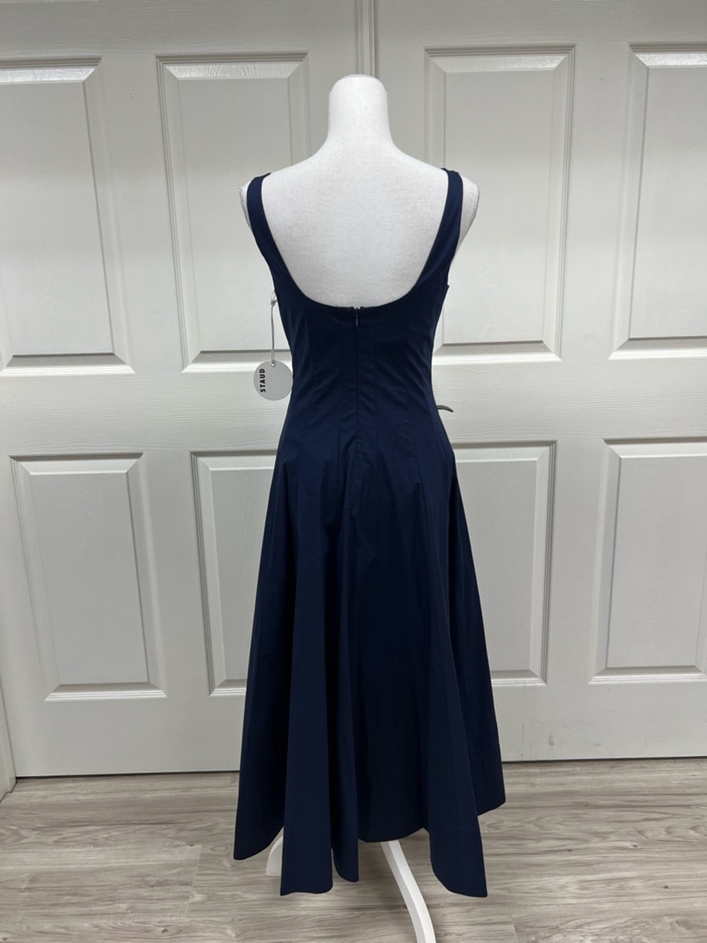 STAUD Wells Midi Dress in Navy Size 6 in Navy NWT - Picture 11 of 15